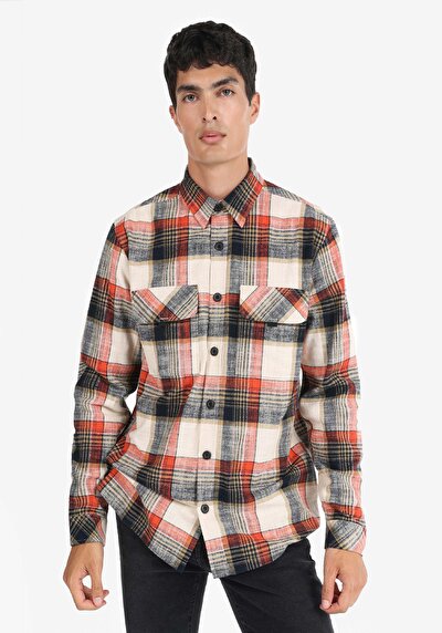 Image de Chemise À Manches Longues Orange Regular Fit Homme