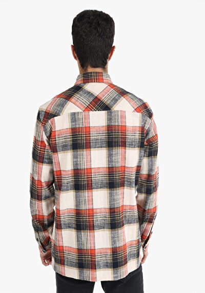 Image de Chemise À Manches Longues Orange Regular Fit Homme