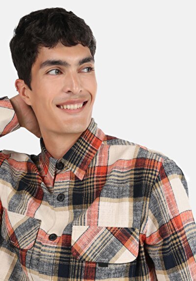 Image de Chemise À Manches Longues Orange Regular Fit   Homme