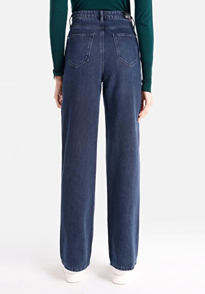 Afficher les détails de 970 Berry Pantalon Denim Wide Leg High Rise En  Regular Fit Femme