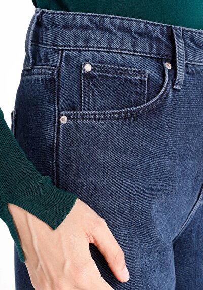 Afficher les détails de 970 Berry Pantalon Denim Wide Leg High Rise En  Regular Fit Femme