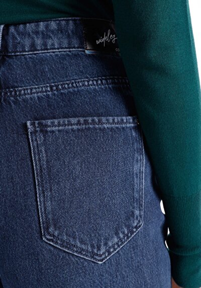 Afficher les détails de 970 Berry Pantalon Denim Wide Leg High Rise En  Regular Fit Femme