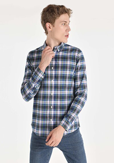 Image de Chemise À Manches Longues Multicolou Slim Fit   Homme