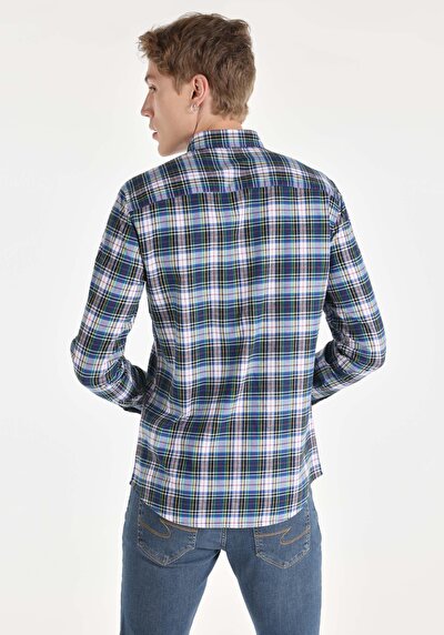 Image de Chemise À Manches Longues Multicolou Slim Fit Homme