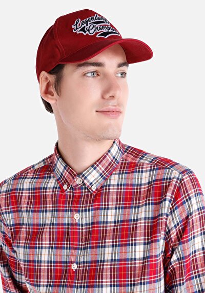 Image de Chemise À Manches Longues Rouge Slim Fit   Homme