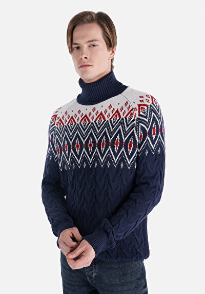 Image de Pull Marine Regular Fit Manches Longues  Homme