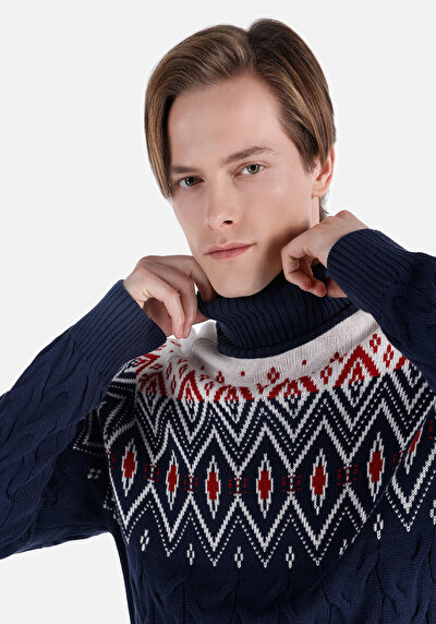 Image de Pull Marine Regular Fit Manches Longues  Homme
