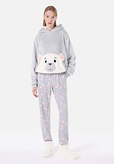 Afficher les détails de Pantalon De Survêtement Gris Regular Fit Femme