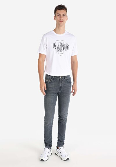Image de 041 Danny Pantalon Bleu Foncé Slim Leg Low Rise En  Slim Fit Homme