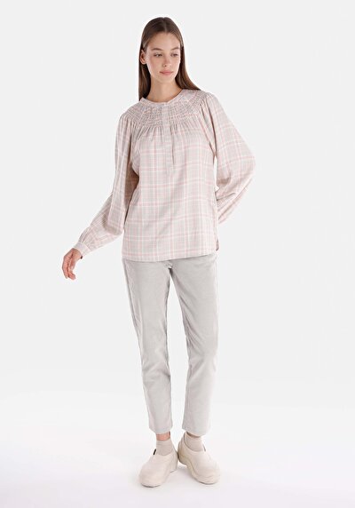 Image de Chemisier À Manches Longues Blanc Regular Fit Femme