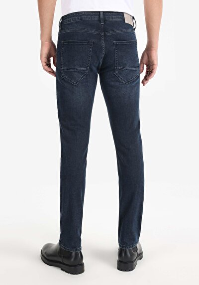 Image de 044 Karl Pantalon Marine Straight Leg Medium Rise En  Straight Fit Homme