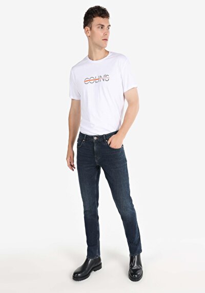 Image de 044 Karl Pantalon Marine Straight Leg Medium Rise En Straight Fit Homme