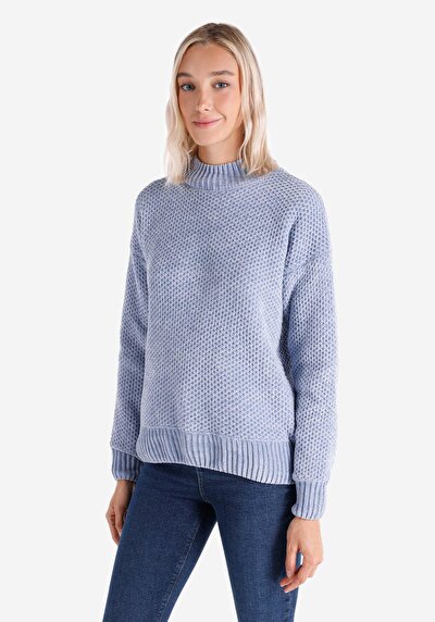 Image de Pull Bleu Regular Fit Manches Longues  Femme