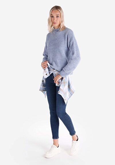 Image de Pull Bleu Regular Fit Manches Longues  Femme