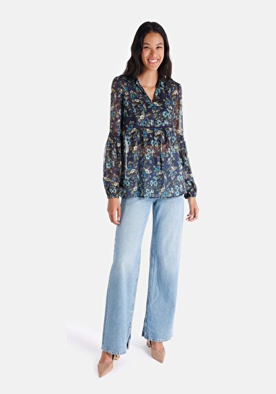 Image de Chemisier À Manches Longues Multicolou Regular Fit Femme