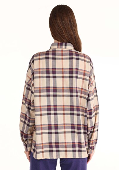 Image de Chemise À Manches Longues Violet Relaxed Fit   Femme