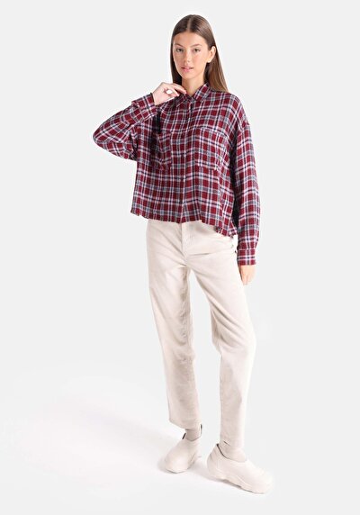 Image de Chemise À Manches Longues Bordeaux Regular Fit   Femme