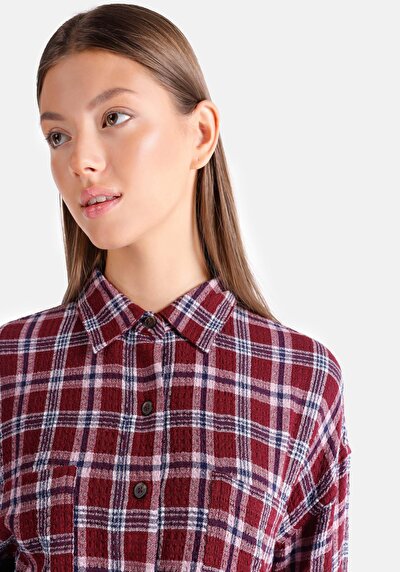 Image de Chemise À Manches Longues Bordeaux Regular Fit   Femme