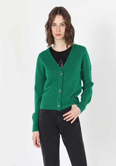 Image de Cardigan Tricot Vert Femme