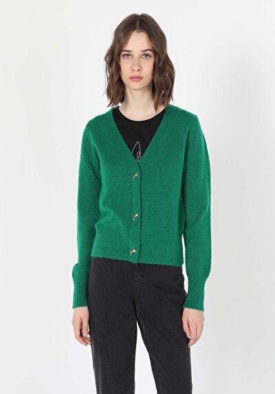 Image de Cardigan Tricot Vert  Femme