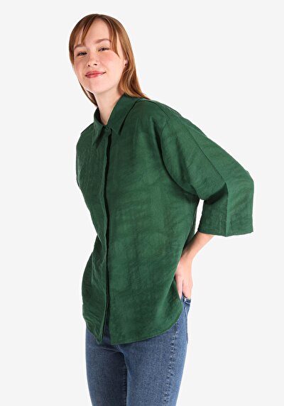 Image de Chemise À Manches Longues Vert Regular Fit   Femme