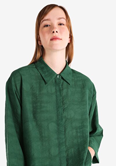 Image de Chemise À Manches Longues Vert Regular Fit   Femme