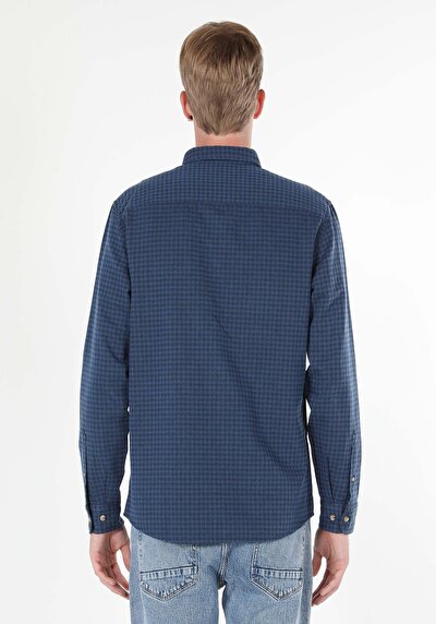 Image de Chemise À Manches Longues Marine Regular Fit Homme