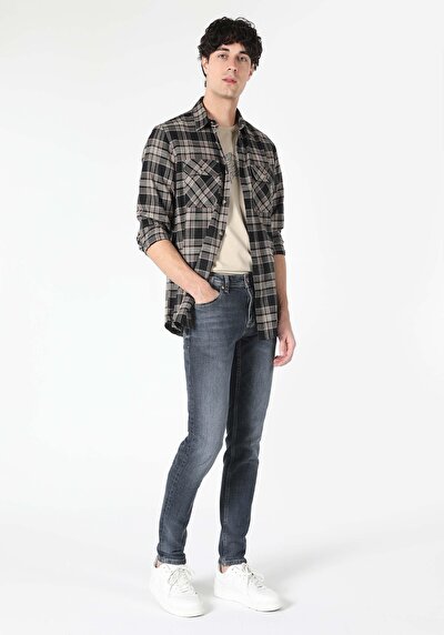 Image de Chemise À Manches Longues Anthracite Regular Fit Homme