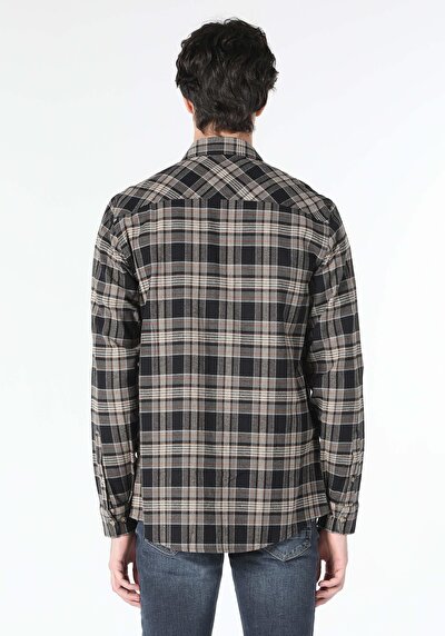 Image de Chemise À Manches Longues Anthracite Regular Fit   Homme