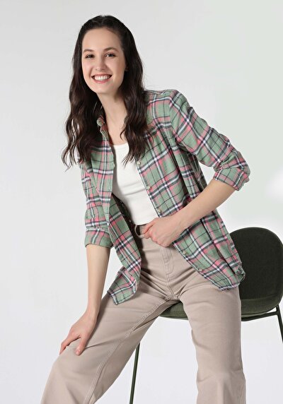 Image de Chemise À Manches Longues Vert Regular Fit Femme