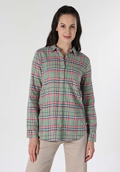 Image de Chemise À Manches Longues Vert Regular Fit Femme