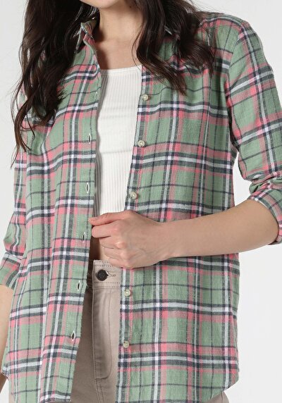 Image de Chemise À Manches Longues Vert Regular Fit   Femme