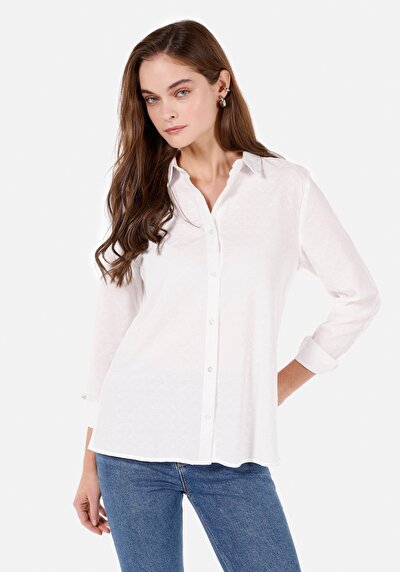 Image de Chemise À Manches Longues Blanc Slim Fit Femme
