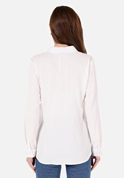 Image de Chemise À Manches Longues Blanc Slim Fit Femme