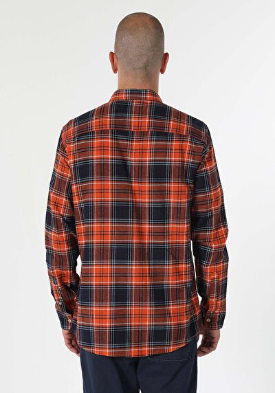 Image de Chemise À Manches Longues Orange Regular Fit   Homme
