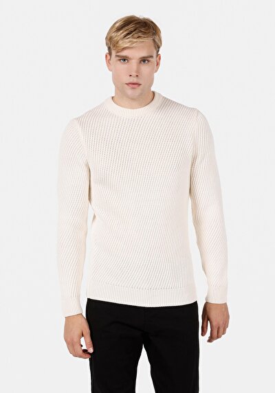 Image de Pull Ecru Regular Fit Manches Longues  Homme