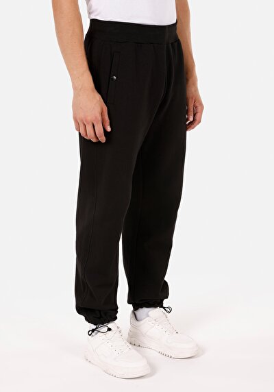 Image de Pantalon De Survêtement Noir Relaxed Fit Homme