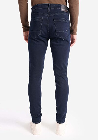 Image de 041 Danny Pantalon Bleu Foncé Slim Leg Low Rise En Slim Fit Homme