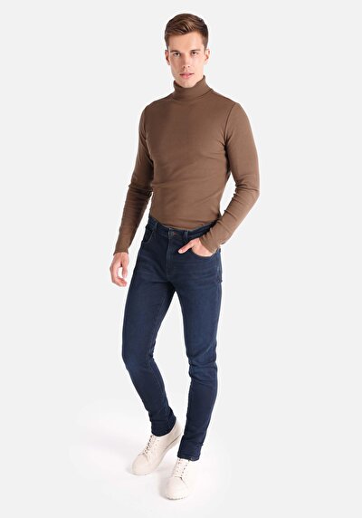 Image de 041 Danny Pantalon Bleu Foncé Slim Leg Low Rise En Slim Fit Homme