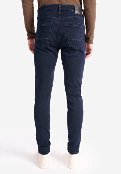 Image de 041 Danny Pantalon Bleu Foncé Slim Leg Low Rise En Slim Fit Homme