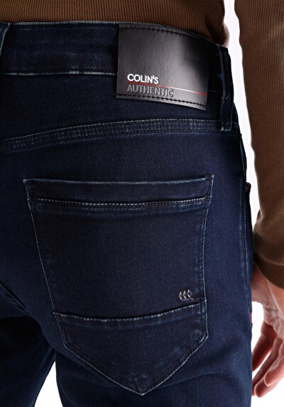 Afficher les détails de 041 Danny Pantalon Bleu Foncé Slim Leg Low Rise En  Slim Fit Homme