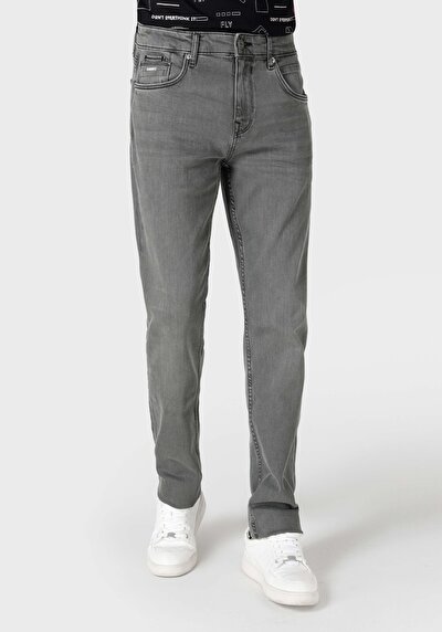 Image de 044 Karl Pantalon Gris Straight Leg Low Rise En Straight Fit Homme
