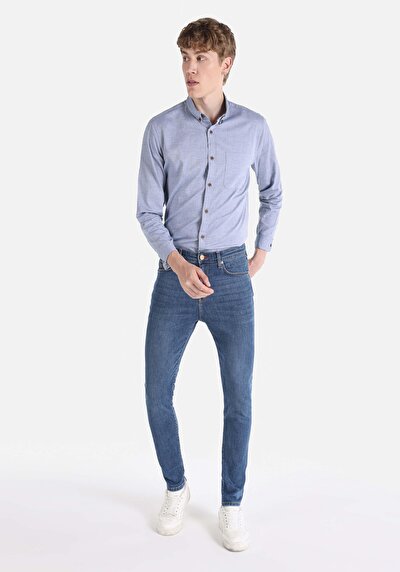 Image de 035 Ryan Pantalon Bleu Foncé En Skinny Fit Homme