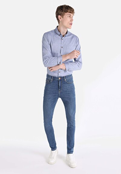 Afficher les détails de 035 Ryan Pantalon Bleu Foncé   En  Skinny Fit Homme
