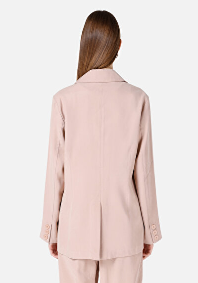 Afficher les détails de Veste De Blazer Rose Regular Fit Manches Longues  Femme