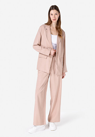 Afficher les détails de Veste De Blazer Rose Regular Fit Manches Longues  Femme