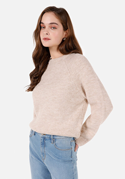 Image de Pull Beige Regular Fit Manches Longues  Femme