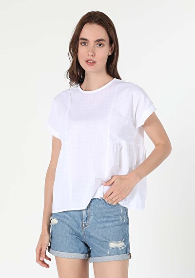 Image de Chemise À Manches Courtes Blanc Regular Fit Femme