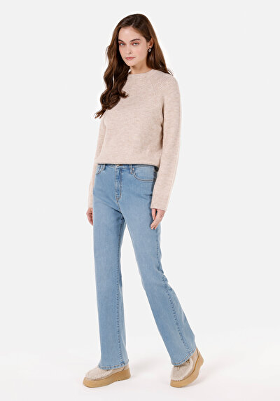 Image de Pull Beige Regular Fit Manches Longues  Femme