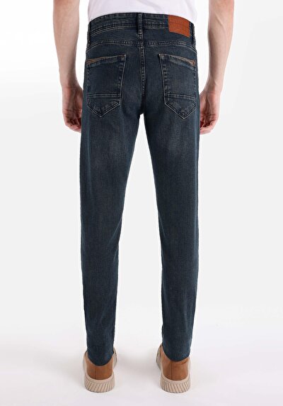 Image de 041 Danny Pantalon Bleu Slim Leg High Rise En  Slim Fit Homme